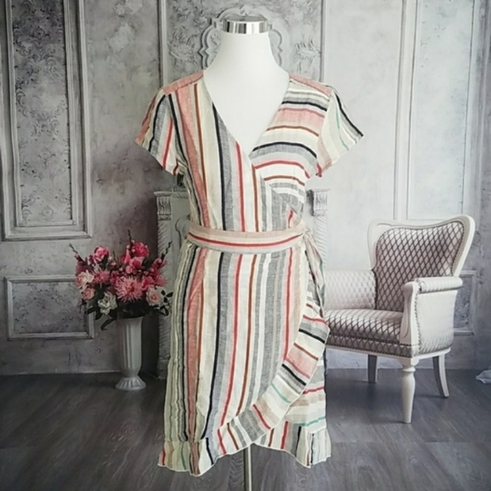 Free People Women's Wrap It Up Stripe Dress NWT - Picture 3 of 7